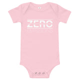 Tesla inspired apparel. EV no emissions. Electric Vehicle Car. Zero Emissions image centered on baby onesie.