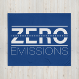 Zero Emissions Blue Throw Blanket