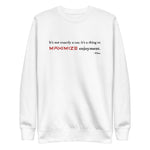 Tesla inspired apparel. Elon Musk quote. Maximize Enjoyment image centered on pullover sweatshirt.