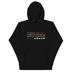 Tesla inspired apparel. Elon Musk quote. Against All Odds image centered on black hoodie.