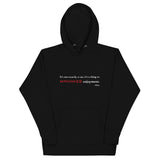 Tesla inspired apparel. Elon Musk quote. Maximize Enjoyment image centered on hoodie.