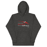 Tesla inspired apparel. Elon Musk quote. Starman in red roadster. Die On Mars, Not On Impact image centered on hoodie.