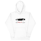 Tesla inspired apparel. Elon Musk quote. Cybertruck. Just Fix It In Post image centered on hoodie.