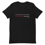 Tesla inspired apparel. Elon Musk quote. Maximize Enjoyment image centered on t-shirt.