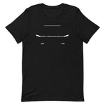 Tesla inspired apparel. Elon Musk quote. Cybertruck. Badass and Super Cool image centered on black t-shirt.