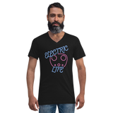 Electric Life Pink Short Sleeve V-Neck T-Shirt