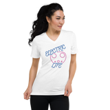 Electric Life Pink Short Sleeve V-Neck T-Shirt