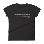 Tesla inspired apparel. Elon Musk quote. Maximize Enjoyment image centered on fitted t-shirt.