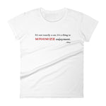 Tesla inspired apparel. Elon Musk quote. Maximize Enjoyment image centered on fitted t-shirt.