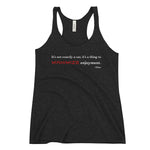 Tesla inspired apparel. Elon Musk quote. Maximize Enjoyment image centered on racerback tank.