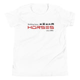 Tesla inspired apparel. Henry Ford and Elon Musk. Comments about horses. Building Faster Horses image centered on youth t-shirt.